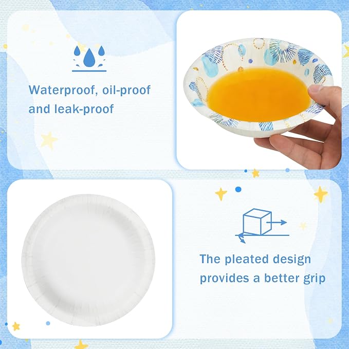 30 Pack Paper Bowls, 8 Oz Disposable Soup Bowl, Heavy Duty Printed Disposable - Image 3