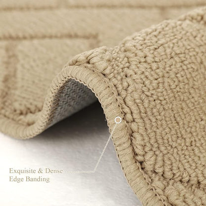 hicorfe Kitchen Rugs and Mats Sets,Super Absorbent Polypropylene Non-Slip Rug,Soft Comfort Floor Mat,Washable for Kitchen,Hallway,Office,Sink,Laundry(24" x 35",Brown)