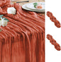 Cheesecloth Fall Table Runner Terracotta 10FT Boho Gauze, 2 Pack | 120 Inch by Wokceer