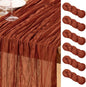 DeZerlor Terracotta Cheesecloth Table Runners 6 Pack Fall Runners | 120Inch by DeZerlor