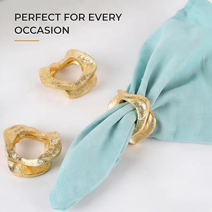 Modern Aluminum Napkin Rings Set of 6, Lightweight Metal Table Decor, - Image 8
