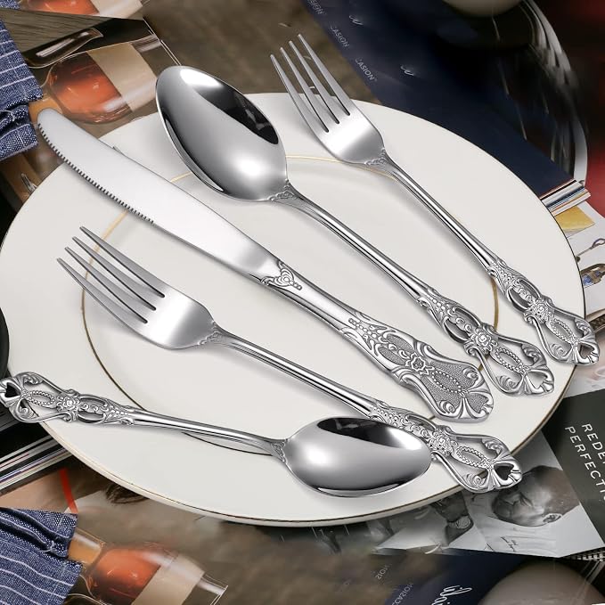 Retro Royal Silverware Silver Flatware Set - Image 4