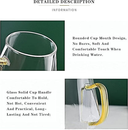 AEFPOYMXU 4pcs Crystal Clear Glass Coffee Cups Set - Image 7