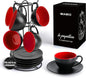 MIAMIO - Set of 6, Ceramic Stackable Cappuccino Cups Set / 6 Ounce Cappuccino by MIAMIO