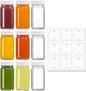 9 Pack 2 oz Glass Shot Bottles w/ White Lids & 9 Labels by MakeLifeBetterEasier
