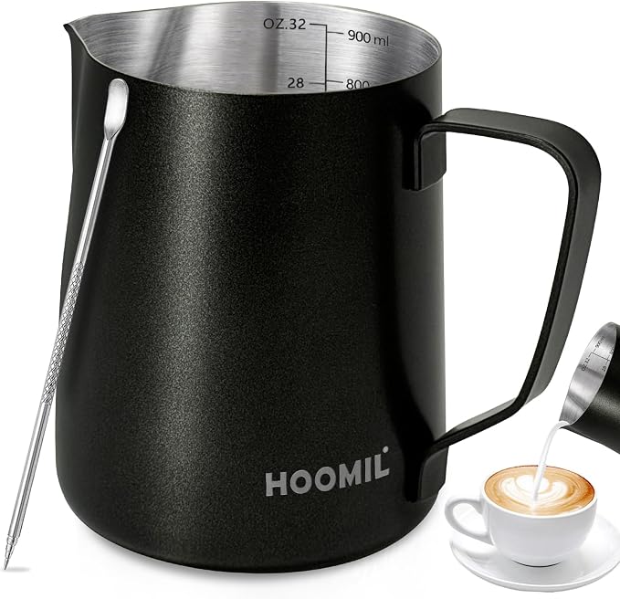 HOOMIL Milk Frothing Pitcher, 12oz/20oz/32oz 304 Stainless Steel | Steaming by HOOMIL