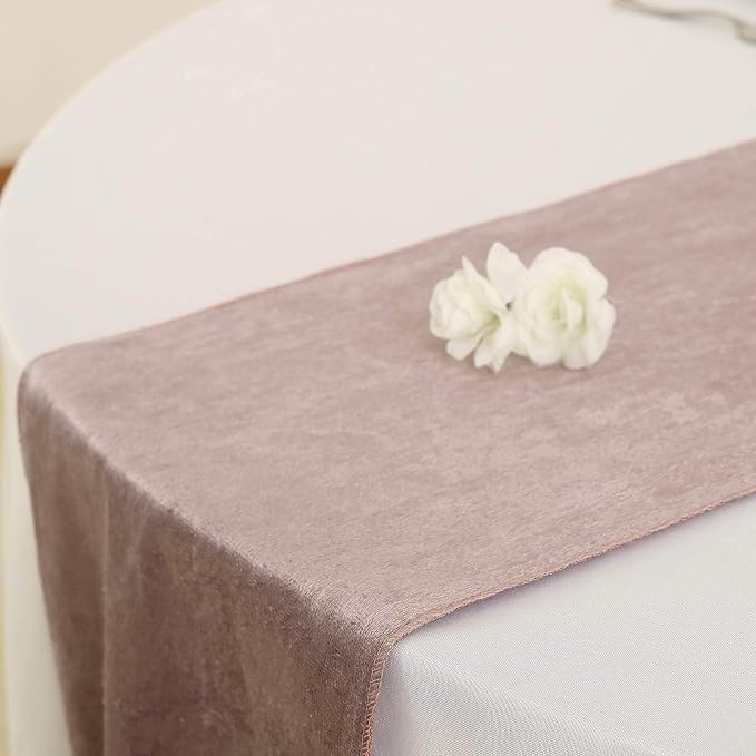 10 pcs 12x108-Inch Mauve Premium Velvet Table Runners Wedding Reception by BalsaCircle