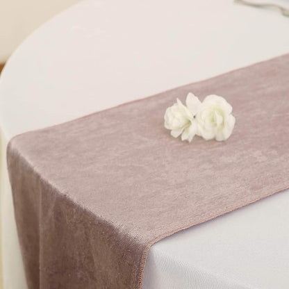 10 pcs 12x108-Inch Mauve Premium Velvet Table Runners Wedding Reception by BalsaCircle