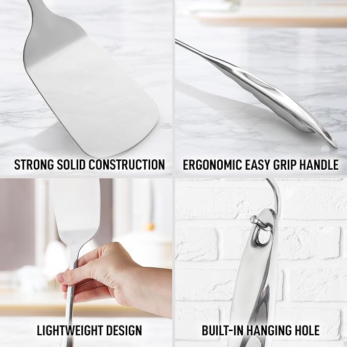 Zulay Kitchen Stainless Steel Spatula Turner | 14.8” Heat-Resistant Solid Turner - Image 6