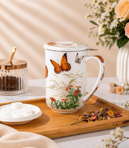 AmorArc Tea Cup With Infuser and Lid, 18oz Loose Leaf Tea Mug With Steeper | - Image 4