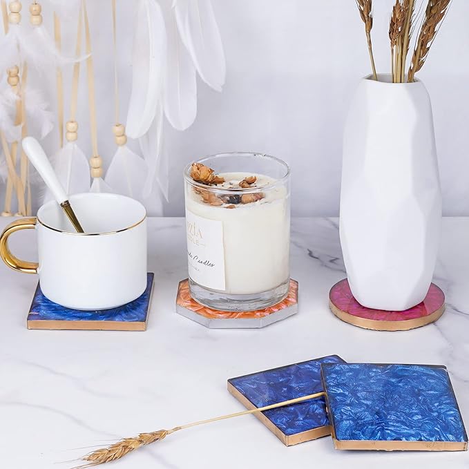 LET'S RESIN 18 Pcs Coaster Resin Molds Silicone, Coaster Molds | - Image 8