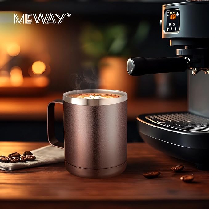 MEWAY 12oz Coffee Mug With Handle 8 Pack Bulk, Stainless Steel Insulated Travel - Image 6