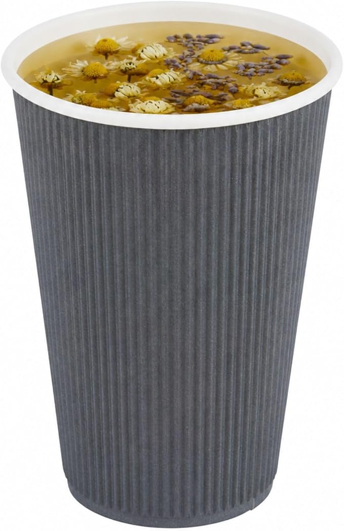 Restaurantware 16 Ounce Ripple Wall Disposable Coffee Cups, 500 Insulated Gray by Restaurantware