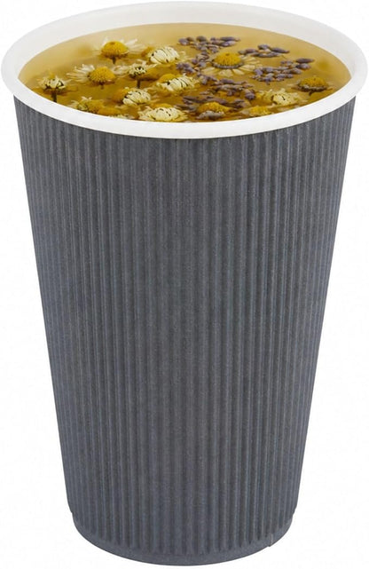 Restaurantware 16 Ounce Ripple Wall Disposable Coffee Cups, 500 Insulated Gray by Restaurantware