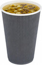 Restaurantware 16 Ounce Ripple Wall Disposable Coffee Cups, 500 Insulated Gray by Restaurantware