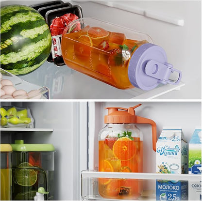 Glass Pitcher with lid, 64 oz Wide Mouth Mason Jar | Dual leak-proof lid - Image 5