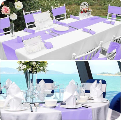 12 Pack Lavender Satin Table Runner 12 x 108 Inch Long Premium Table Runners - Image 6