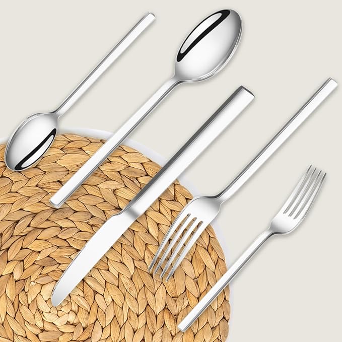 Silverware Set, 20-Piece Forged Novelty Flatware Cutlery Utensil Set Premium - Image 8