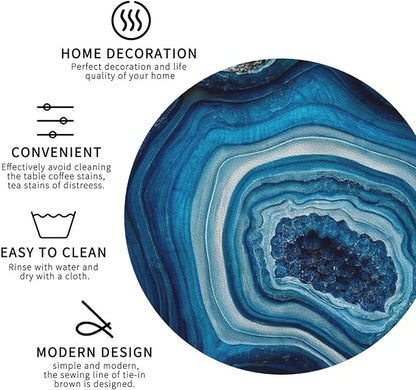Agate Marble Blue Coasters Set of 6 Coasters - Image 4