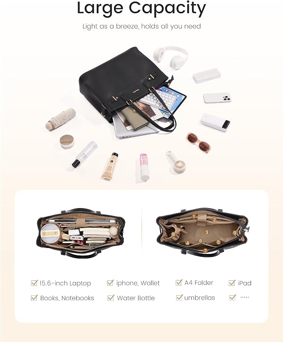 LOVEVOOK Laptop Tote Bag for Women Work, Teacher Tote Bag - Image 5