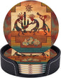 6 Pcs Southwest Kokopelli Native American Leather Coasters by CAPVKING