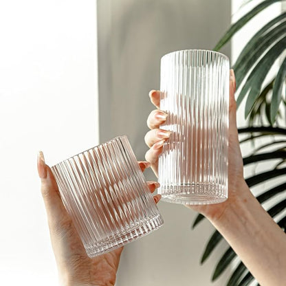 Ribbed Drinking Glasses Set of 8 - Image 6