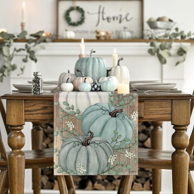 Artoid Mode 210 GSM Fall Table Runner 13x48 Inch Home Party Decor | Pumpkins - Image 2