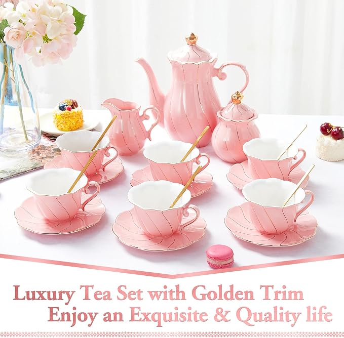 DUJUST 22 pcs Porcelain Tea Set - Image 2