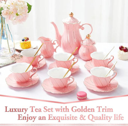 DUJUST 22 pcs Porcelain Tea Set - Image 2