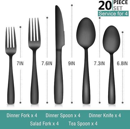 E-far Matte Black Silverware Set - Image 2