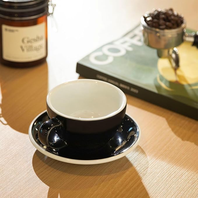 Loveramics Latte Art Mug with Saucer, 10 oz Ceramic Coffee cups with Round - Image 6