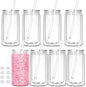 8 Pack plastic Snow Globe Tumbler, 16 Oz Double Wall Plastic Can by Tswofia