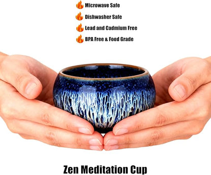 Tenmokus Tea Cup, 4.4 oz Chinese Small Ceramic Cup - Image 4