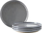 Ceramic Dinner Plates Set of 4,Stoneware 8 Inch,Microwave,Dishwasher and Oven Safe,Porcelain Dessert Plates for Pasta,Salad and Steak,Dishes Set for Kitchen,Scratch Resistant,Gray