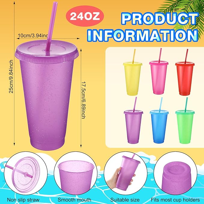 Honeydak 30 Pack Tumbler with Straw and Lid Bulk Cups - Image 3