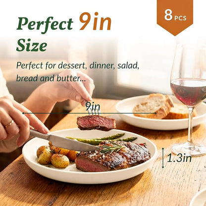 Wheat Straw Dinner Plates Set of 8, Unbreakable, Dishwasher & Microwave Safe - Image 2