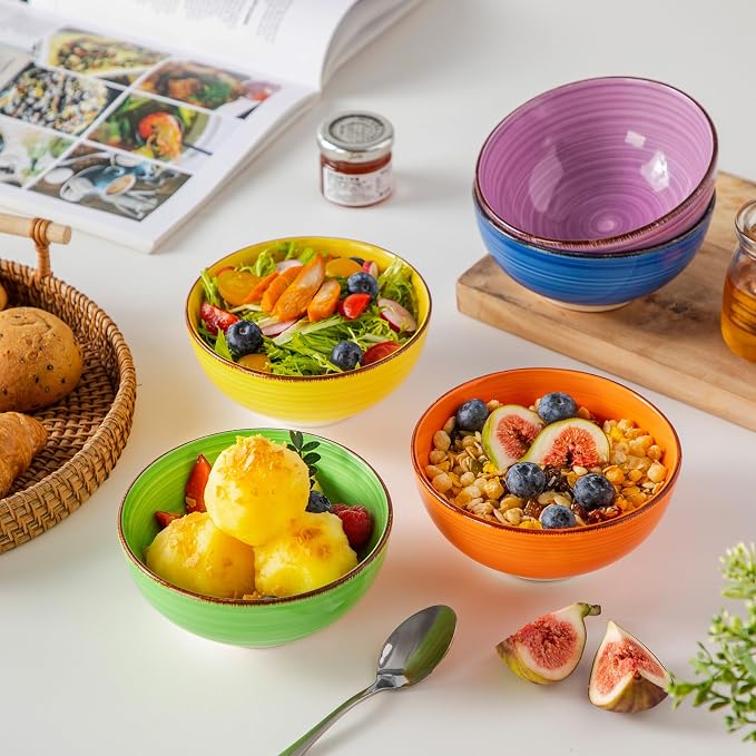 vancasso Bonita 12 Oz Small Bowls Set of 6, Ceramic Mini Dessert & Dipping - Image 6