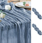 Cheesecloth Table Runner Dusty Blue 10FT Boho Gauze, 2 Pack | 120 Inch Cheese by Wokceer