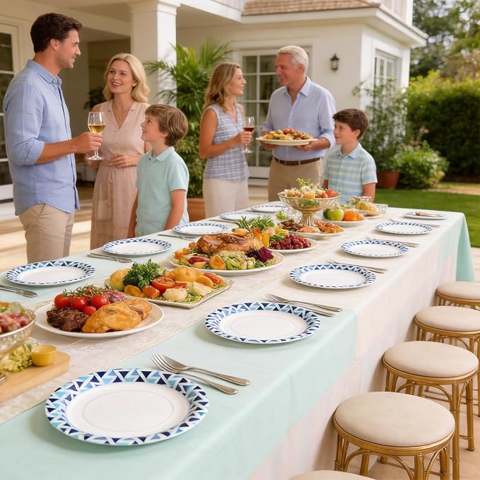 10 Inch Paper Plates, Microwave Safe | Soak Proof & Cut Resistant Bulk Plates - Image 7