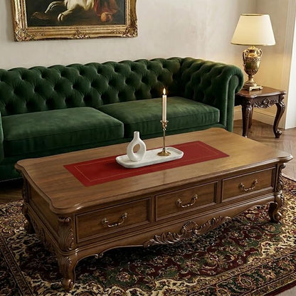 Signature Linen™ by D'Moksha Red Table Runner 48 Inches, 100% Pure Linen - Image 2