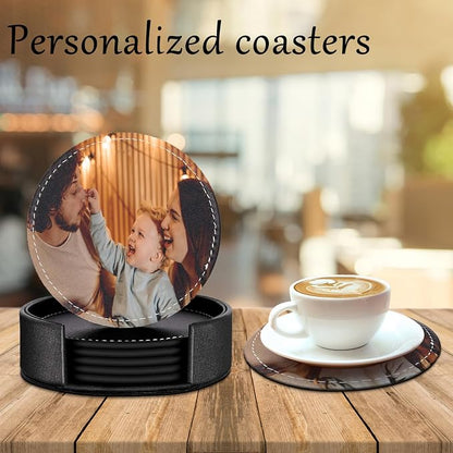 XINYIMAI Custom Leather Coasters Set of 6 - Image 5