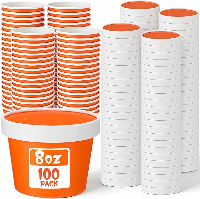 Fulmoon 100 Pack Paper Soup Containers by Fulmoon