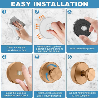 Suction Cup Hooks for Shower, No Drill Towel Hooks for Bathroom | Shower Hooks - Image 6