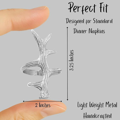 Set of 12 Antler Napkin Rings for Dining Table Décor - Image 4