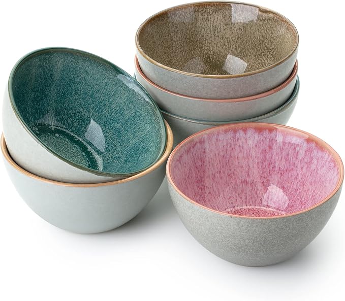 Brew To A Tea BTaT- Ceramic Cereal Bowls, 29 oz, 6 Pack, 6.3 Inches, Glazed by BrewToATea
