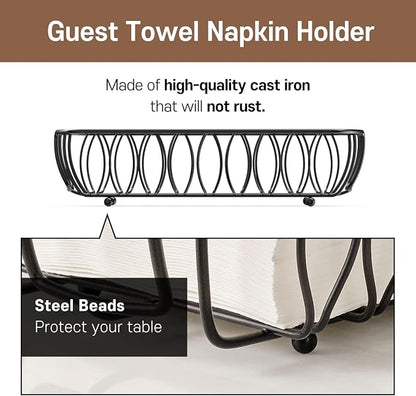 Guest Hand Towel Holder Tray for Bathroom Countertop, Powder Room & Vanity Use - Image 6