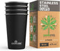 Stainless Steel Cups - 16 oz Pint Tumbler - Premium Metal Drinking Glasses | by GreensSteel