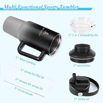 40 oz Tumbler with Handle and Straw or Convert to 40 oz Insulated Water Bottle - Image 7