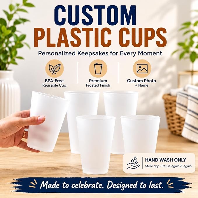 Custom Photo New Home Party Cups, Housewarming Party Decorations, Reusable Cups - Image 5