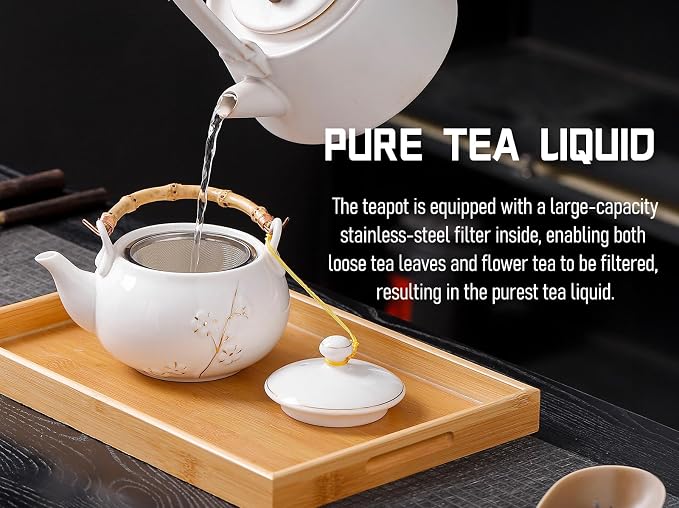 Japanese Tea Set, 6 Tea cups, 1 Tea Tray, Asian tea sets - Image 3